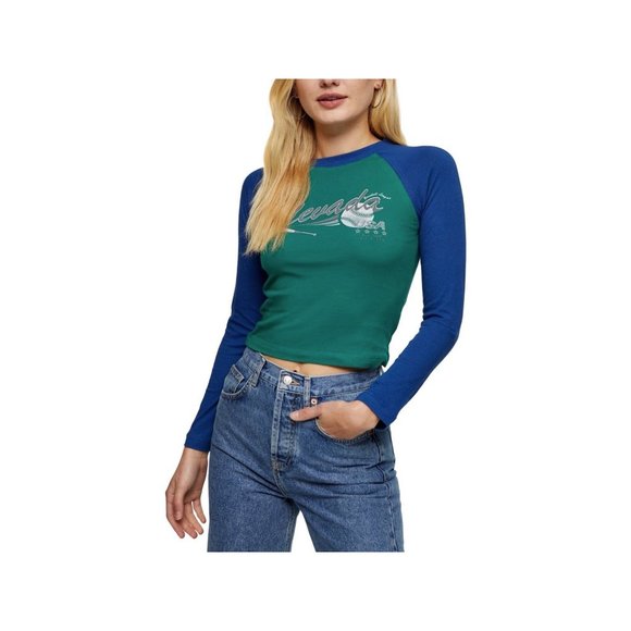 TOPSHOP Nevada Baseball Crop Top NEW WITH TAGS - Picture 1 of 5